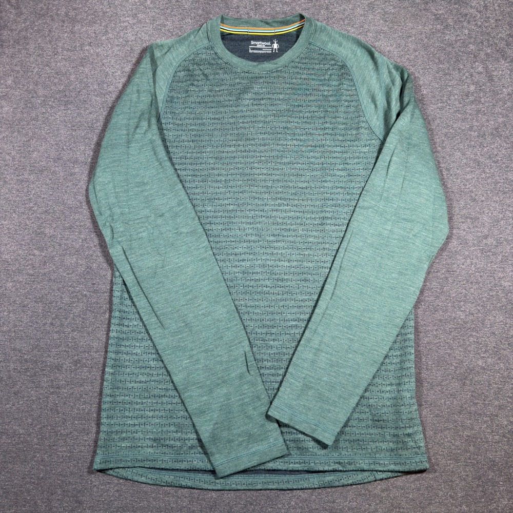 Smartwool Merino Wool 250 Men Large Green Long Sleeve Base Layer Shirt Outdoors